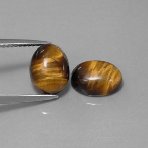 カラットの天然ゴールドブラウンTiger's Eye（9×7 mm・オーバルカット）