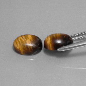 カラットの天然ゴールドブラウンTiger's Eye（9×7 mm・オーバルカット）