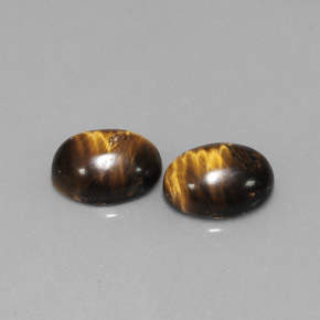 カラットの天然ゴールドブラウンTiger's Eye（8.8×6.9 mm・オーバルカット）