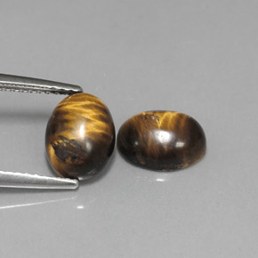 カラットの天然ゴールドブラウンTiger's Eye（8.8×6.9 mm・オーバルカット）