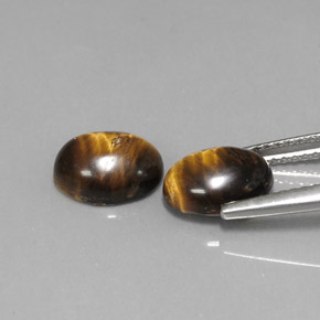 カラットの天然ゴールドブラウンTiger's Eye（8.8×6.9 mm・オーバルカット）