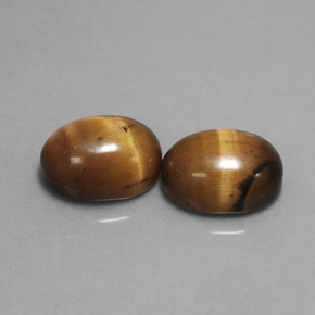 カラットの天然ゴールドブラウンTiger's Eye（9×7 mm・オーバルカット）