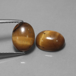 カラットの天然ゴールドブラウンTiger's Eye（9×7 mm・オーバルカット）