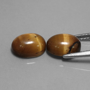 カラットの天然ゴールドブラウンTiger's Eye（9×7 mm・オーバルカット）