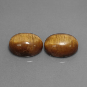 カラットの天然ゴールドブラウンTiger's Eye（8.9×6.9 mm・オーバルカット）