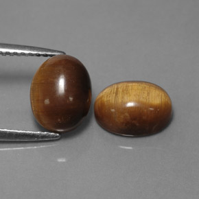 カラットの天然ゴールドブラウンTiger's Eye（8.9×6.9 mm・オーバルカット）
