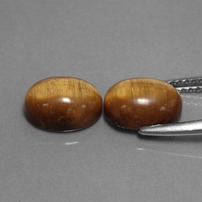 カラットの天然ゴールドブラウンTiger's Eye（8.9×6.9 mm・オーバルカット）