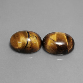 カラットの天然ゴールドブラウンTiger's Eye（9×7 mm・オーバルカット）