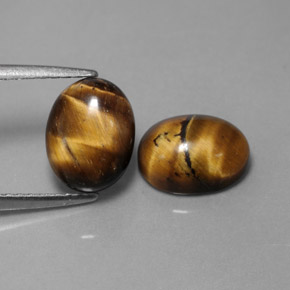 カラットの天然ゴールドブラウンTiger's Eye（9×7 mm・オーバルカット）