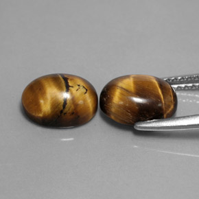 カラットの天然ゴールドブラウンTiger's Eye（9×7 mm・オーバルカット）
