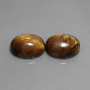 カラットの天然ゴールドブラウンTiger's Eye（9×7 mm・オーバルカット）