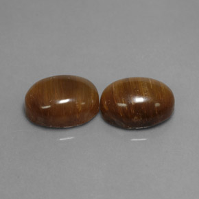 カラットの天然ゴールドブラウンTiger's Eye（8.8×6.7 mm・オーバルカット）
