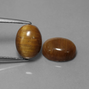 カラットの天然ゴールドブラウンTiger's Eye（8.8×6.7 mm・オーバルカット）