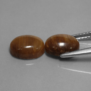 カラットの天然ゴールドブラウンTiger's Eye（8.8×6.7 mm・オーバルカット）