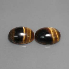 カラットの天然ゴールドブラウンTiger's Eye（8.8×6.8 mm・オーバルカット）