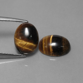 カラットの天然ゴールドブラウンTiger's Eye（8.8×6.8 mm・オーバルカット）
