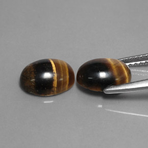 カラットの天然ゴールドブラウンTiger's Eye（8.8×6.8 mm・オーバルカット）