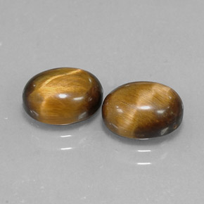 カラットの天然ゴールドブラウンTiger's Eye（9×7 mm・オーバルカット）