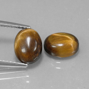 カラットの天然ゴールドブラウンTiger's Eye（9×7 mm・オーバルカット）