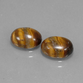 カラットの天然ゴールドブラウンTiger's Eye（8.9×6.8 mm・オーバルカット）