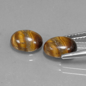 カラットの天然ゴールドブラウンTiger's Eye（8.9×6.8 mm・オーバルカット）