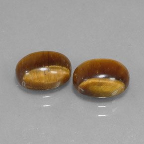 カラットの天然ゴールドブラウンTiger's Eye（8.9×6.9 mm・オーバルカット）