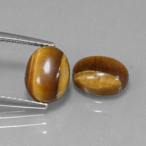 カラットの天然ゴールドブラウンTiger's Eye（8.9×6.9 mm・オーバルカット）