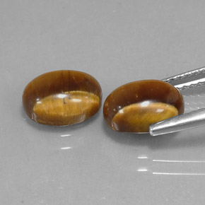 カラットの天然ゴールドブラウンTiger's Eye（8.9×6.9 mm・オーバルカット）