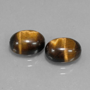 カラットの天然ゴールドブラウンTiger's Eye（9.1×7.1 mm・オーバルカット）