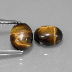カラットの天然ゴールドブラウンTiger's Eye（9.1×7.1 mm・オーバルカット）