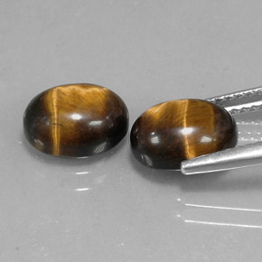 カラットの天然ゴールドブラウンTiger's Eye（9.1×7.1 mm・オーバルカット）