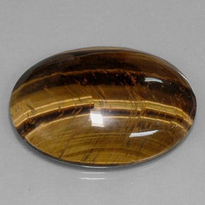 73.05カラットの天然ゴールドブラウンTiger's Eye（39.8×24.1 mm・オーバルカット）