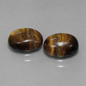 カラットの天然ゴールドブラウンTiger's Eye（8.8×6.8 mm・オーバルカット）