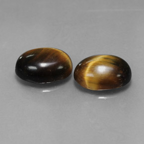 カラットの天然ゴールドブラウンTiger's Eye（8.8×6.8 mm・オーバルカット）