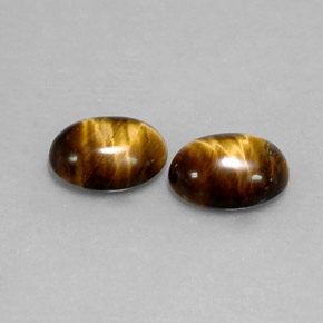 カラットの天然ゴールドブラウンTiger's Eye（8.6×6.6 mm・オーバルカット）
