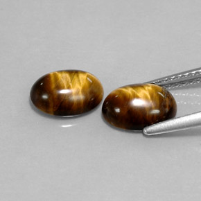 カラットの天然ゴールドブラウンTiger's Eye（8.6×6.6 mm・オーバルカット）