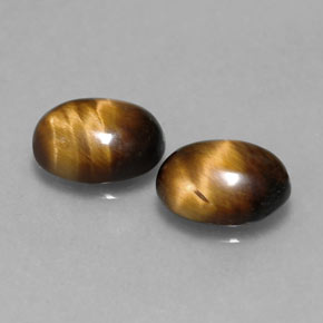 カラットの天然ゴールドブラウンTiger's Eye（8.7×6.8 mm・オーバルカット）