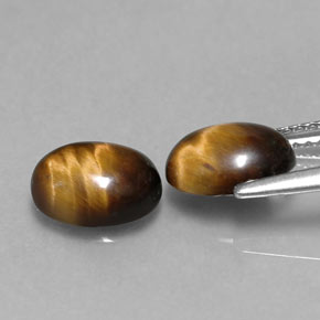 カラットの天然ゴールドブラウンTiger's Eye（8.7×6.8 mm・オーバルカット）