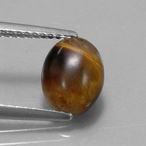 1.55カラットの天然ゴールドブラウンTiger's Eye（8.8×6.8 mm・オーバルカット）