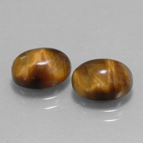 カラットの天然ゴールドブラウンTiger's Eye（9.1×7 mm・オーバルカット）