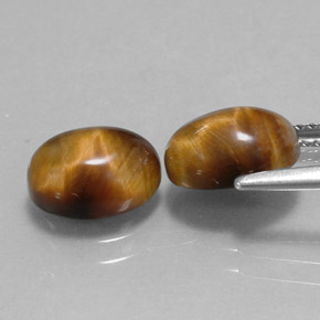 カラットの天然ゴールドブラウンTiger's Eye（9.1×7 mm・オーバルカット）
