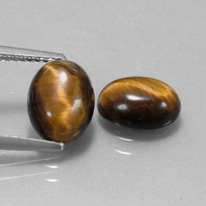 カラットの天然ゴールドブラウンTiger's Eye（9×7 mm・オーバルカット）