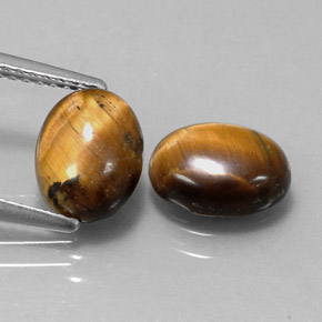 カラットの天然ゴールドブラウンTiger's Eye（9×7 mm・オーバルカット）