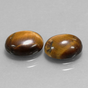 カラットの天然ゴールドブラウンTiger's Eye（9×7 mm・オーバルカット）