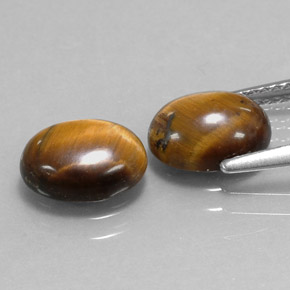 カラットの天然ゴールドブラウンTiger's Eye（9×7 mm・オーバルカット）