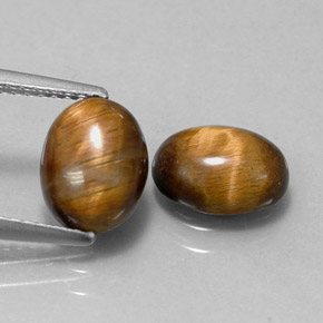カラットの天然ゴールドブラウンTiger's Eye（8.7×6.7 mm・オーバルカット）