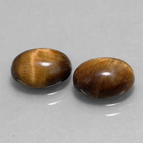 カラットの天然ゴールドブラウンTiger's Eye（8.7×6.7 mm・オーバルカット）