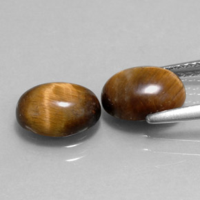 カラットの天然ゴールドブラウンTiger's Eye（8.7×6.7 mm・オーバルカット）