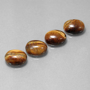 カラットの天然ゴールドブラウンTiger's Eye（9×7 mm・オーバルカット）