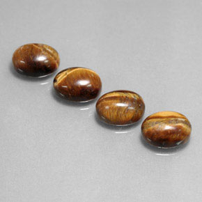 カラットの天然ゴールドブラウンTiger's Eye（9×7 mm・オーバルカット）